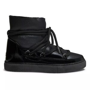 Inuikii Gloss Leather Shearling Sneaker Snow Winter Boots Night Black 36 6 $409